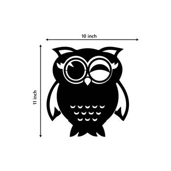 eCraftIndia "Owl" Black Engineered Wood Wall Art Cutout, Ready to Hang Home Decor 3