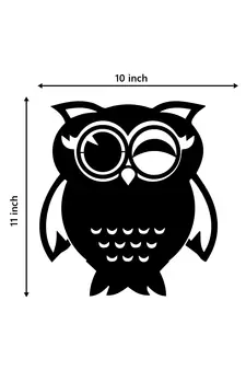 eCraftIndia "Owl" Black Engineered Wood Wall Art Cutout, Ready to Hang Home Decor