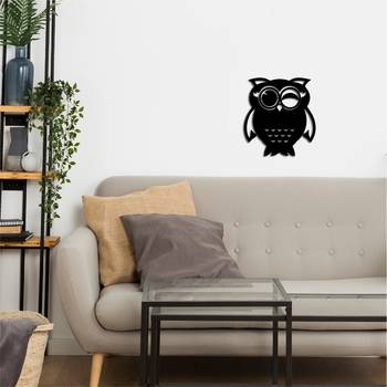 eCraftIndia "Owl" Black Engineered Wood Wall Art Cutout, Ready to Hang Home Decor 5