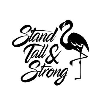 eCraftIndia "Stand Tall & Strong" With a Flamingo Black Engineered Wood Wall Art Cutout, Ready to Hang Home Decor 1