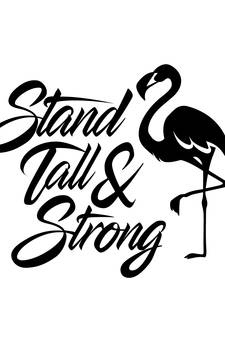 eCraftIndia "Stand Tall & Strong" With a Flamingo Black Engineered Wood Wall Art Cutout, Ready to Hang Home Decor