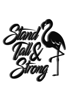 eCraftIndia "Stand Tall & Strong" With a Flamingo Black Engineered Wood Wall Art Cutout, Ready to Hang Home Decor