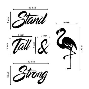 eCraftIndia "Stand Tall & Strong" With a Flamingo Black Engineered Wood Wall Art Cutout, Ready to Hang Home Decor 3