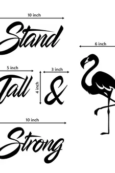 eCraftIndia "Stand Tall & Strong" With a Flamingo Black Engineered Wood Wall Art Cutout, Ready to Hang Home Decor