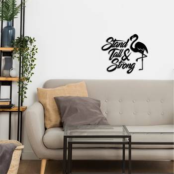 eCraftIndia "Stand Tall & Strong" With a Flamingo Black Engineered Wood Wall Art Cutout, Ready to Hang Home Decor 5