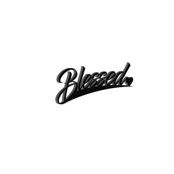 eCraftIndia "Blessed" Black Engineered Wood Wall Art Cutout, Ready to Hang Home Decor 2
