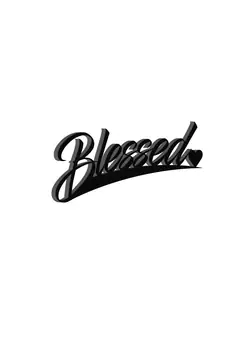 eCraftIndia "Blessed" Black Engineered Wood Wall Art Cutout, Ready to Hang Home Decor