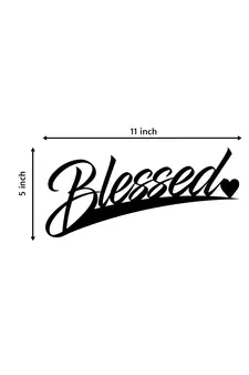 eCraftIndia "Blessed" Black Engineered Wood Wall Art Cutout, Ready to Hang Home Decor
