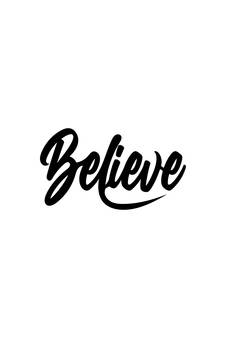 eCraftIndia "Believe" Black Engineered Wood Wall Art Cutout, Ready to Hang Home Decor