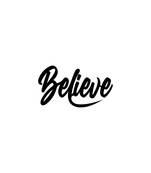 eCraftIndia "Believe" Black Engineered Wood Wall Art Cutout, Ready to Hang Home Decor