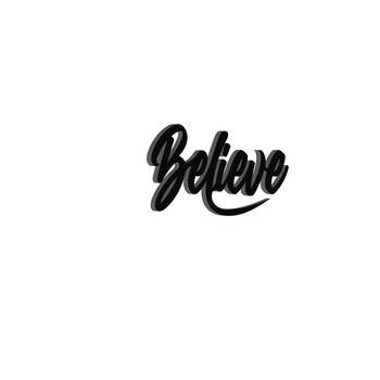 eCraftIndia "Believe" Black Engineered Wood Wall Art Cutout, Ready to Hang Home Decor 2