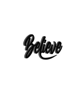 eCraftIndia "Believe" Black Engineered Wood Wall Art Cutout, Ready to Hang Home Decor