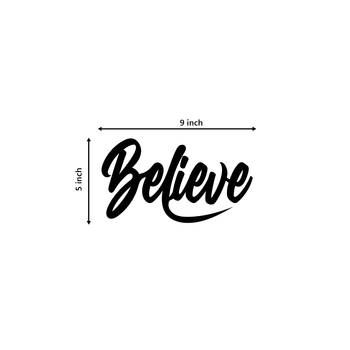 eCraftIndia "Believe" Black Engineered Wood Wall Art Cutout, Ready to Hang Home Decor 3