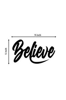 eCraftIndia "Believe" Black Engineered Wood Wall Art Cutout, Ready to Hang Home Decor