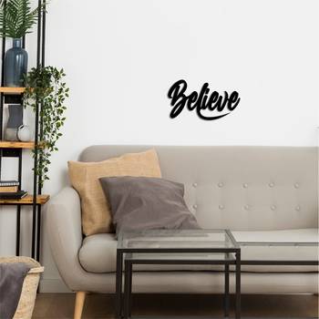 eCraftIndia "Believe" Black Engineered Wood Wall Art Cutout, Ready to Hang Home Decor 5