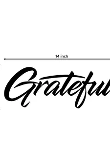 eCraftIndia "Grateful" Black Engineered Wood Wall Art Cutout, Ready to Hang Home Decor