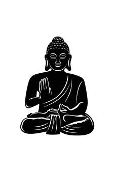 eCraftIndia "Buddha" Black Engineered Wood Wall Art Cutout, Ready to Hang Home Decor