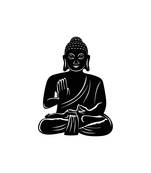 eCraftIndia "Buddha" Black Engineered Wood Wall Art Cutout, Ready to Hang Home Decor
