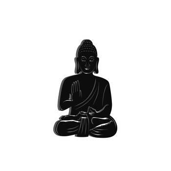 eCraftIndia "Buddha" Black Engineered Wood Wall Art Cutout, Ready to Hang Home Decor 2
