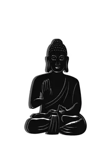 eCraftIndia "Buddha" Black Engineered Wood Wall Art Cutout, Ready to Hang Home Decor