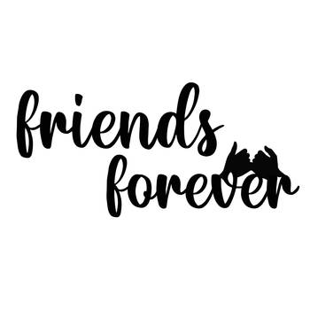 eCraftIndia "Friends Forever" Black Engineered Wood Wall Art Cutout, Ready to Hang Home Decor 1