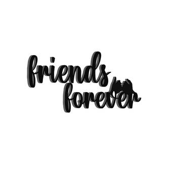 eCraftIndia "Friends Forever" Black Engineered Wood Wall Art Cutout, Ready to Hang Home Decor 2