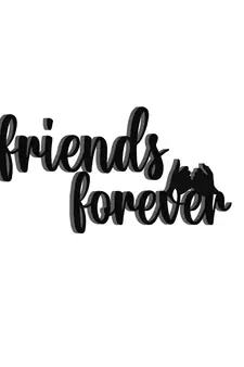 eCraftIndia "Friends Forever" Black Engineered Wood Wall Art Cutout, Ready to Hang Home Decor