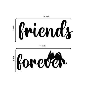 eCraftIndia "Friends Forever" Black Engineered Wood Wall Art Cutout, Ready to Hang Home Decor 3