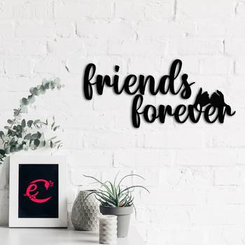 eCraftIndia "Friends Forever" Black Engineered Wood Wall Art Cutout, Ready to Hang Home Decor 4