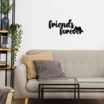eCraftIndia "Friends Forever" Black Engineered Wood Wall Art Cutout, Ready to Hang Home Decor 5