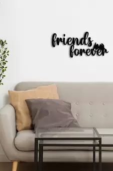 eCraftIndia "Friends Forever" Black Engineered Wood Wall Art Cutout, Ready to Hang Home Decor
