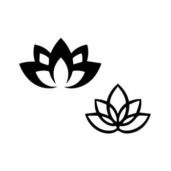 eCraftIndia "2 Lotus" Black Engineered Wood Wall Art Cutout, Ready to Hang Home Decor 1