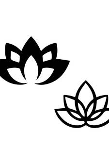 eCraftIndia "2 Lotus" Black Engineered Wood Wall Art Cutout, Ready to Hang Home Decor