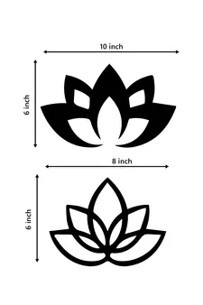 eCraftIndia "2 Lotus" Black Engineered Wood Wall Art Cutout, Ready to Hang Home Decor
