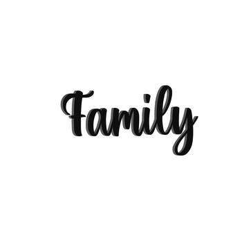 eCraftIndia "Family" Black Engineered Wood Wall Art Cutout, Ready to Hang Home Decor 2