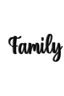 eCraftIndia "Family" Black Engineered Wood Wall Art Cutout, Ready to Hang Home Decor