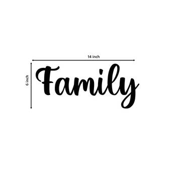 eCraftIndia "Family" Black Engineered Wood Wall Art Cutout, Ready to Hang Home Decor 3