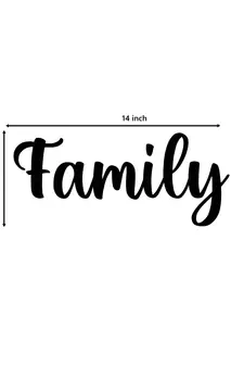 eCraftIndia "Family" Black Engineered Wood Wall Art Cutout, Ready to Hang Home Decor