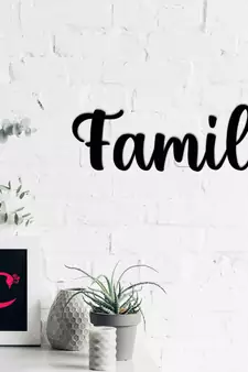 eCraftIndia "Family" Black Engineered Wood Wall Art Cutout, Ready to Hang Home Decor