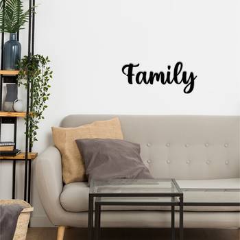 eCraftIndia "Family" Black Engineered Wood Wall Art Cutout, Ready to Hang Home Decor 5