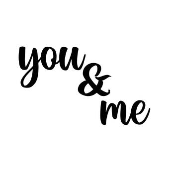 eCraftIndia "You & Me" Black Engineered Wood Wall Art Cutout, Ready to Hang Home Decor 1