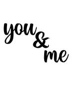 eCraftIndia "You & Me" Black Engineered Wood Wall Art Cutout, Ready to Hang Home Decor