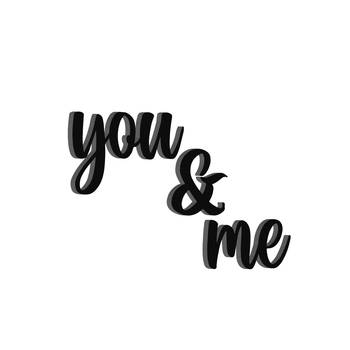 eCraftIndia "You & Me" Black Engineered Wood Wall Art Cutout, Ready to Hang Home Decor 2
