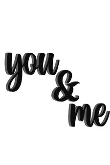eCraftIndia "You & Me" Black Engineered Wood Wall Art Cutout, Ready to Hang Home Decor