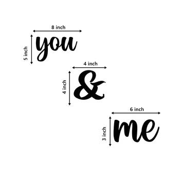 eCraftIndia "You & Me" Black Engineered Wood Wall Art Cutout, Ready to Hang Home Decor 3