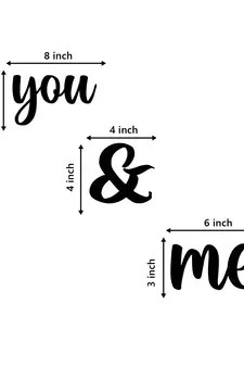 eCraftIndia "You & Me" Black Engineered Wood Wall Art Cutout, Ready to Hang Home Decor