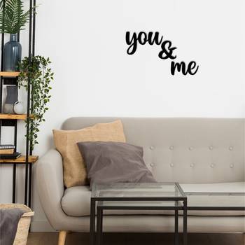 eCraftIndia "You & Me" Black Engineered Wood Wall Art Cutout, Ready to Hang Home Decor 5
