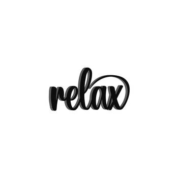 eCraftIndia "Relax" Black Engineered Wood Wall Art Cutout, Ready to Hang Home Decor 2