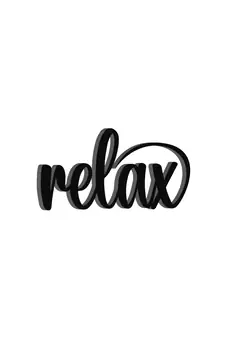 eCraftIndia "Relax" Black Engineered Wood Wall Art Cutout, Ready to Hang Home Decor