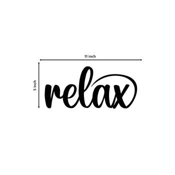 eCraftIndia "Relax" Black Engineered Wood Wall Art Cutout, Ready to Hang Home Decor 3